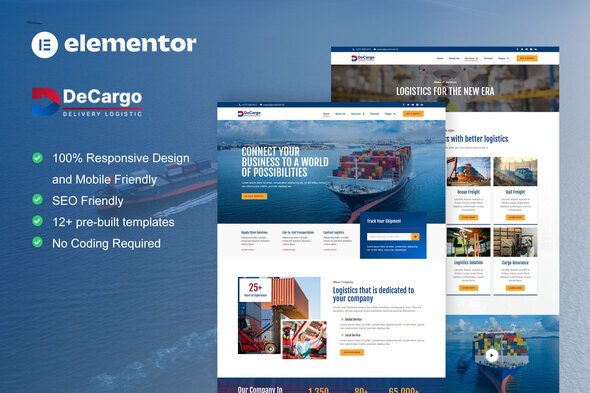 DeCargo - Logistik- und Transportdienste Elementor Template Kit
